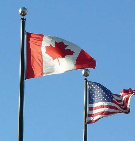 us and canada flags