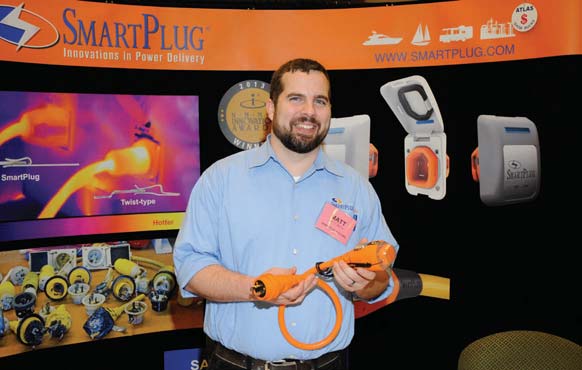 Matt Smith from SmartPlug Systems showed the newest innovation in power cord technology.