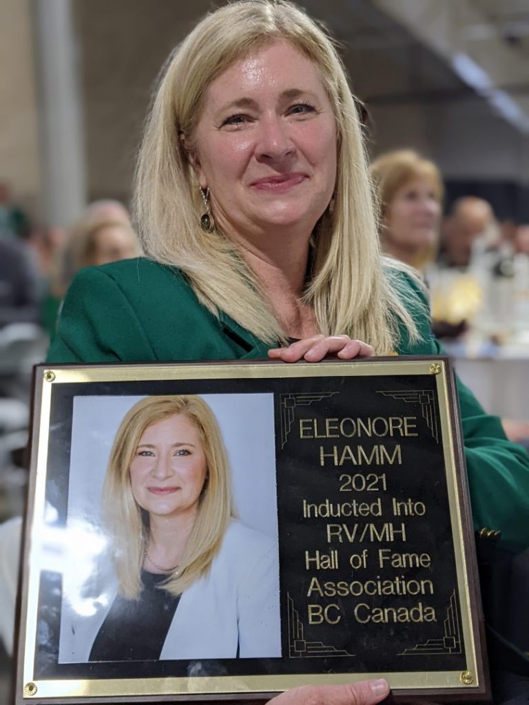 Eleonore Hamm, of RVDA of Canada, was inducted into the RV/MH Hall of Fame, class of 2021.