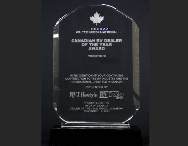 Canadian RV Dealer of the Year Award.