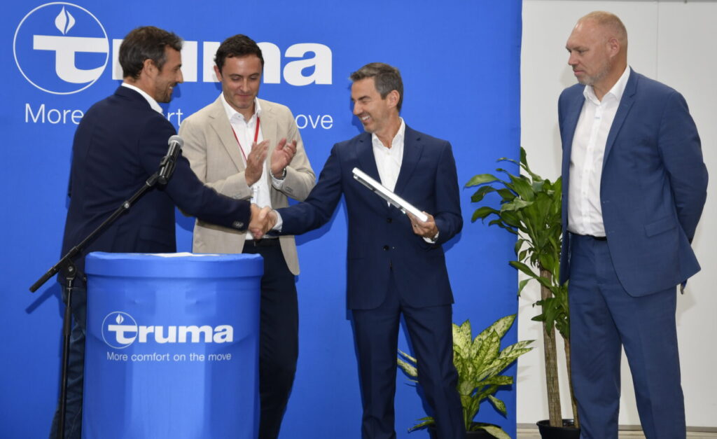 Left to right: Alexander Wottrich, Co-Chief Executive Officer, Truma Group, Marcel Janssen, Gerhard Hundsberger, President and CEO, Truma North America, Mark Howlett, Chief Operating Officer, Trauma North America.