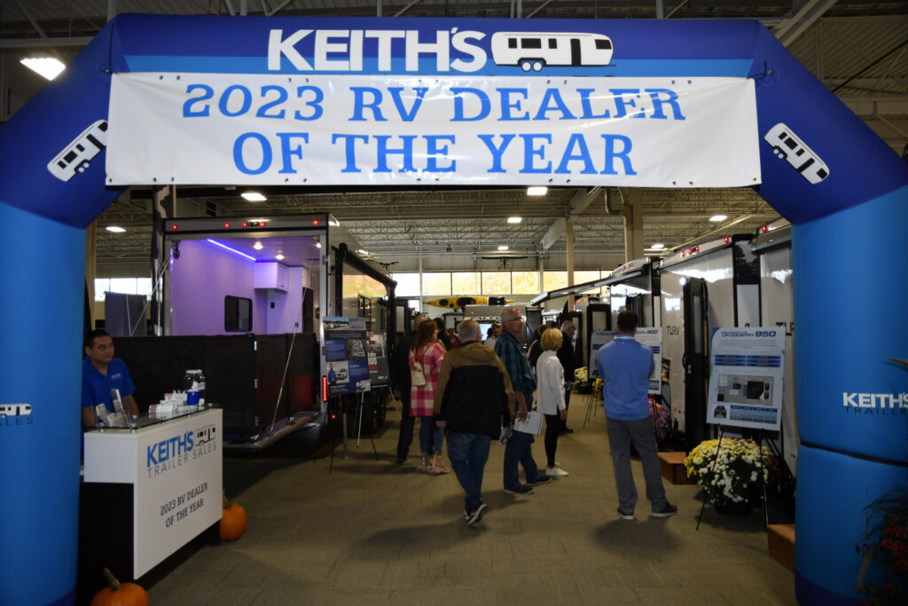 Keith Barrick, ORVDA Dealer of the Year for 2023, proudly displayed a full range of RVs.