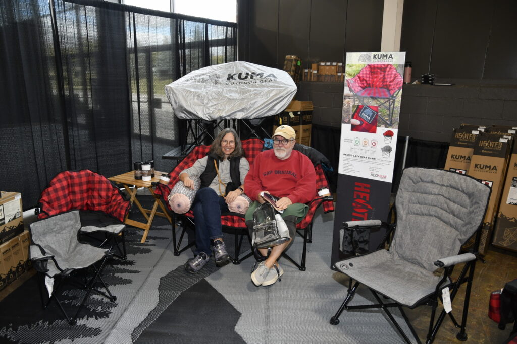 RV Show visitors enjoyed the Kuma Outdoor chairs, on displ;ay at the 1000 Islands RV Centre parts and accessory store at the Toronto Fall RV Show.