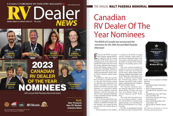 Canadian RV Dealer of the Year Nominees - RV Dealer News