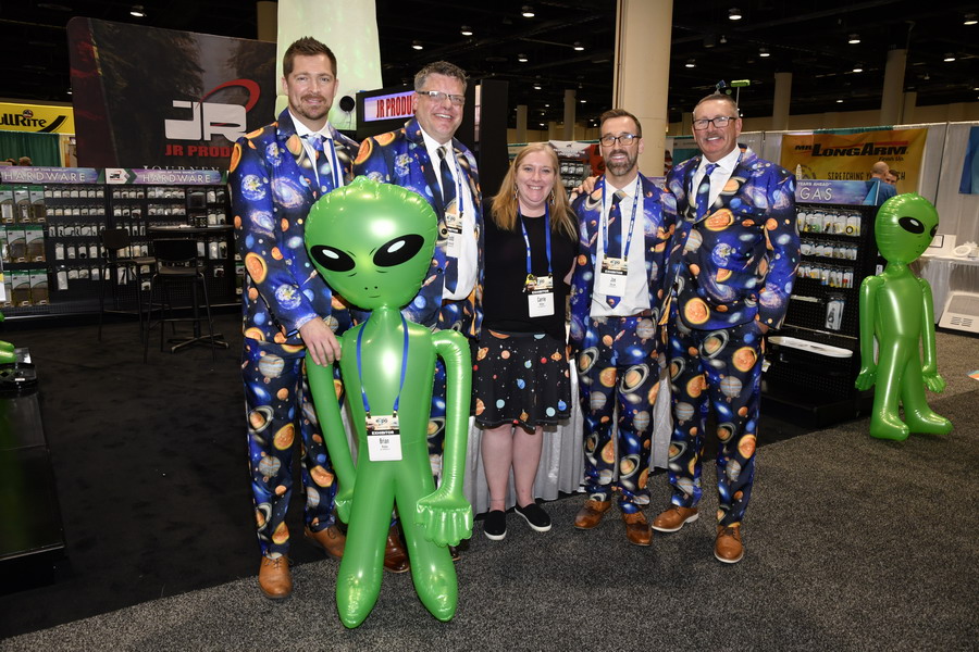 Exhibitors came from around the world to the NTP-Stag SeaWide Expo - the JR Products team "beamed-in" from outer space...