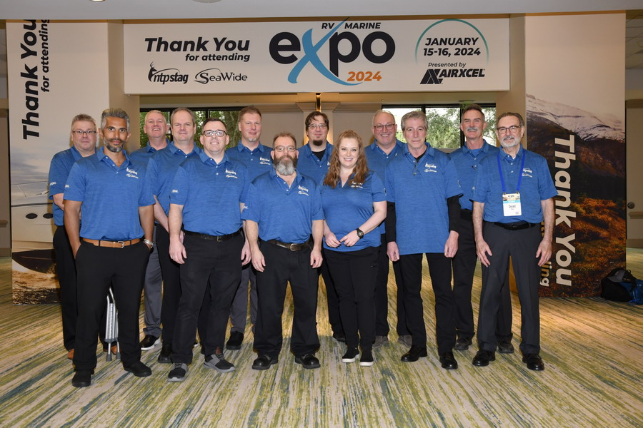 The All-Star team from NTP-Stag SeaWide Canada celebrating another exceptional RV and marine industry event.