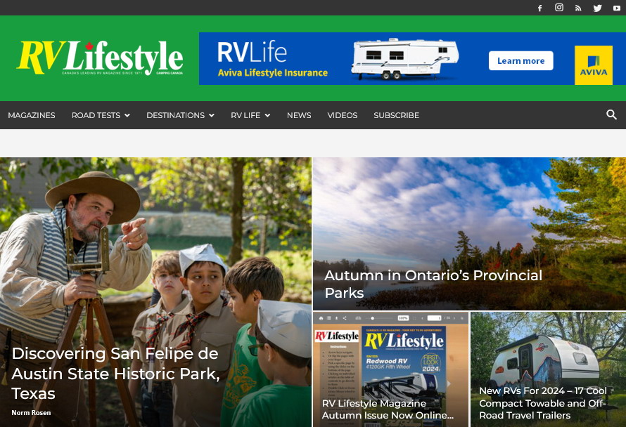 RV Lifestyle Magazine website