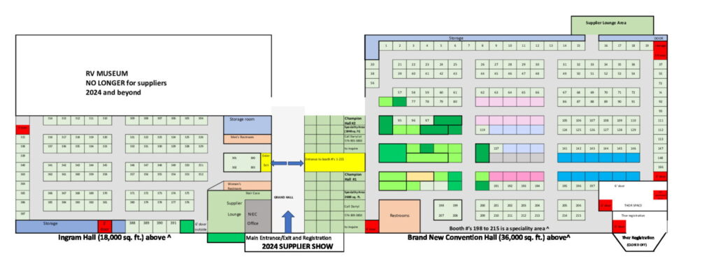 RV Hall of Fame Supplier Show September 2024 layout
