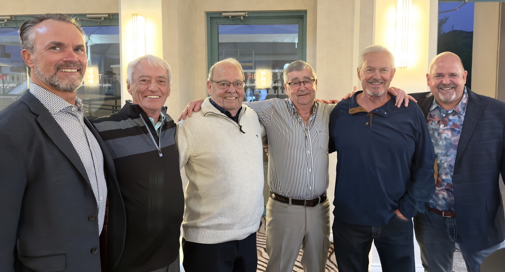 Marty Bloemberg, Claude Cote, Mac Donkin, Roger Faulkner, Dave Schutz, Keith Donkin Photo by Judy Schutz.