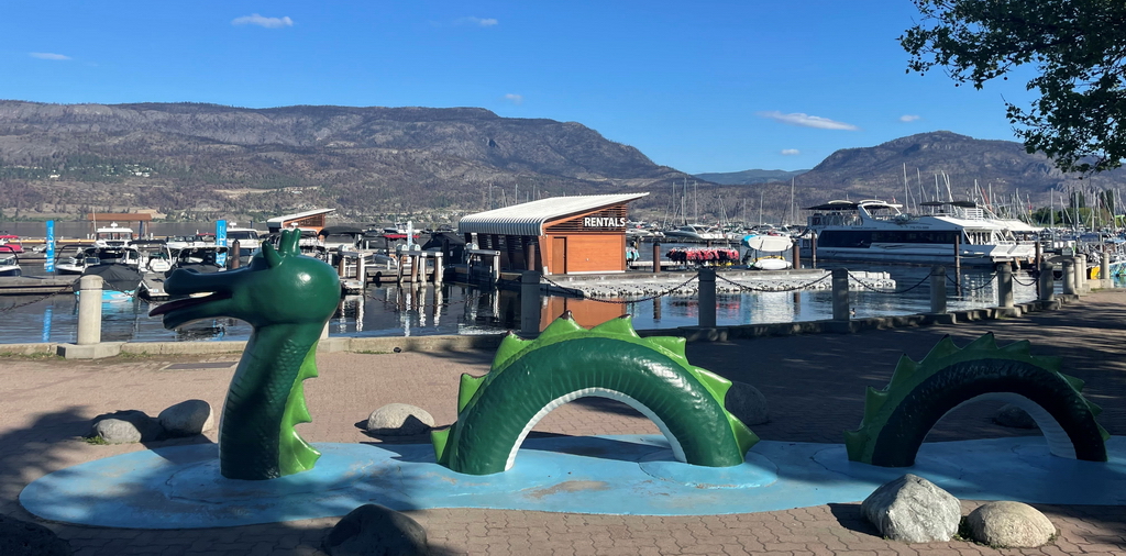 Ogopogo - Canada's version of the Loch Ness Monster - was waiting for us at the marina