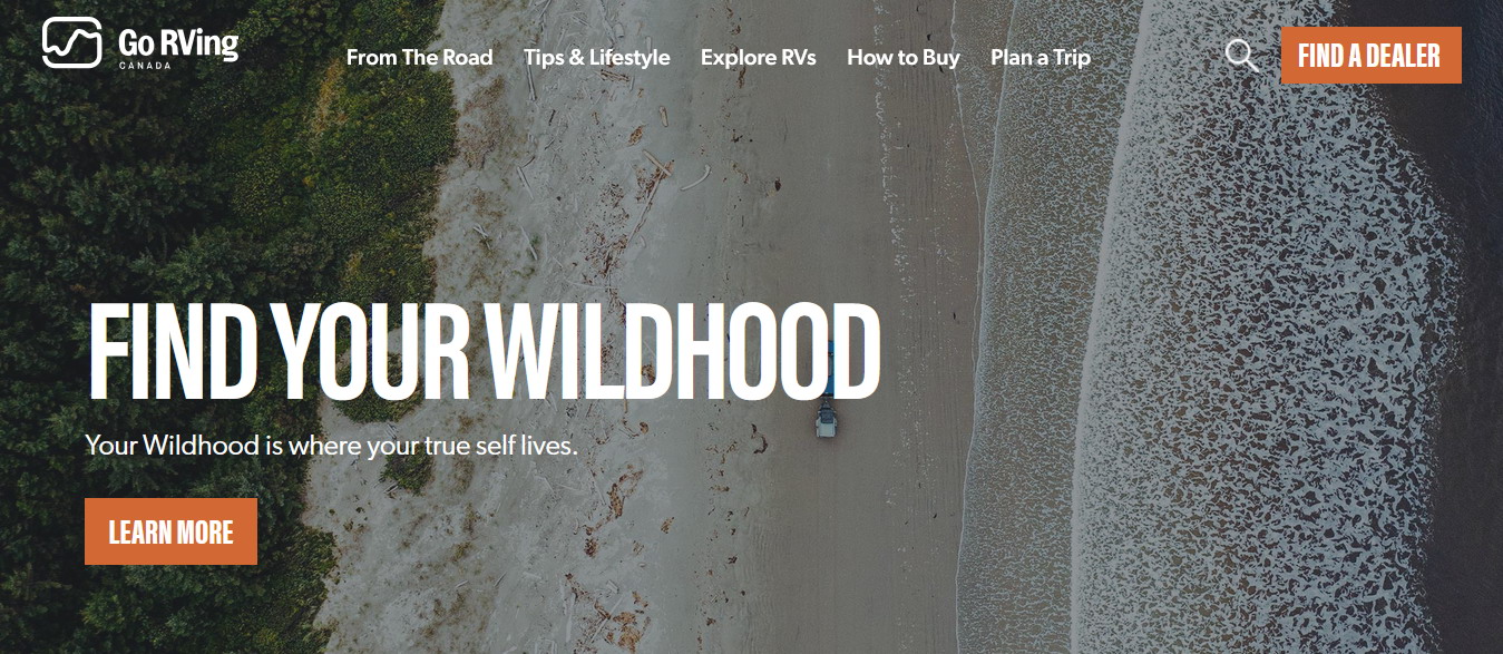 The GO RVing Canada website - where families find their wildhood...