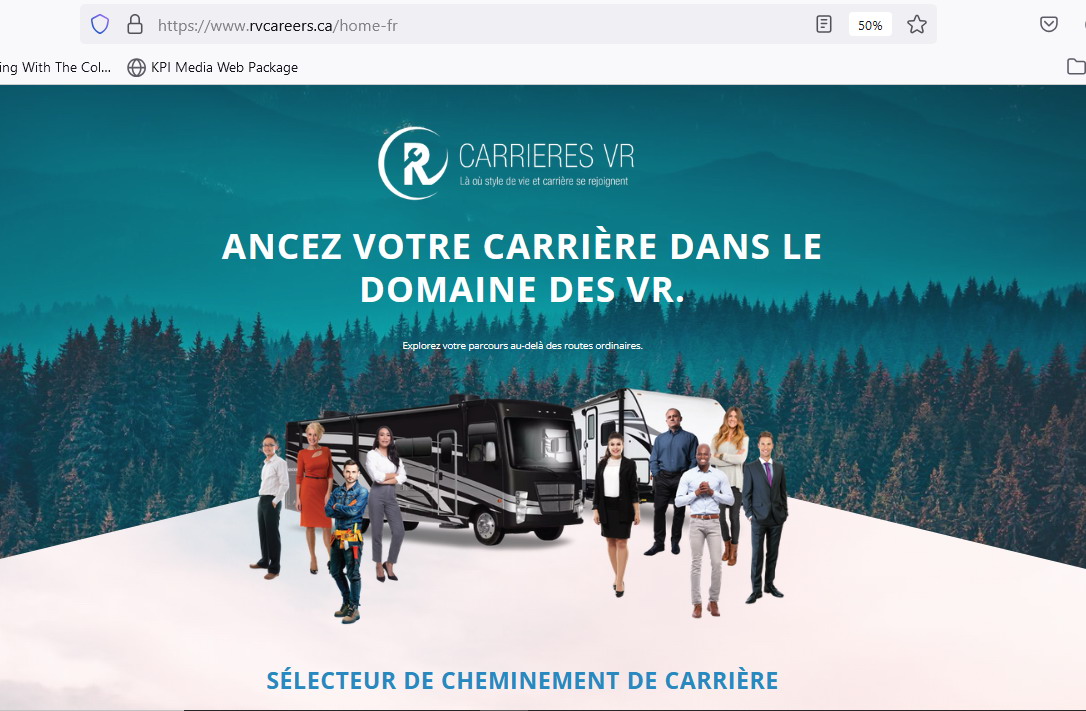 RV Careers website - French