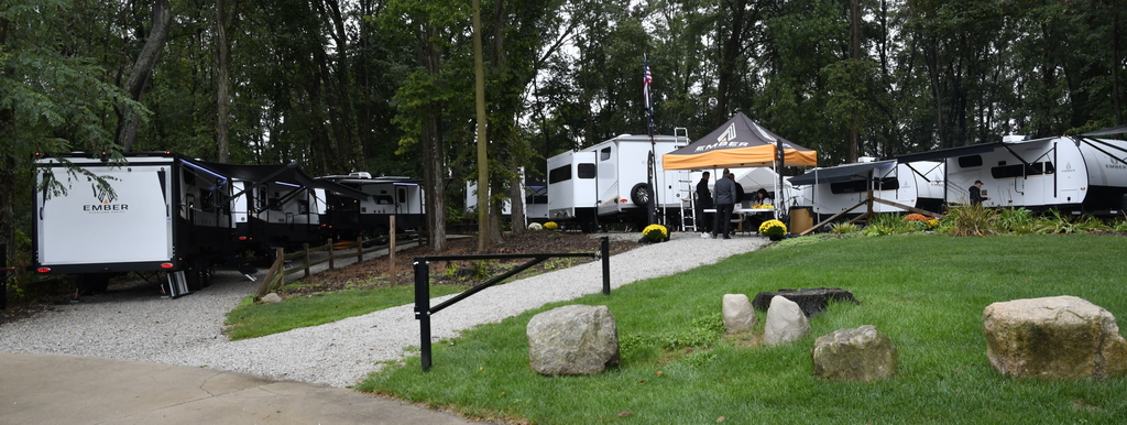 The full range of 2025 models were on display at the Ember RV corporate headquarters in Bristol, IN.