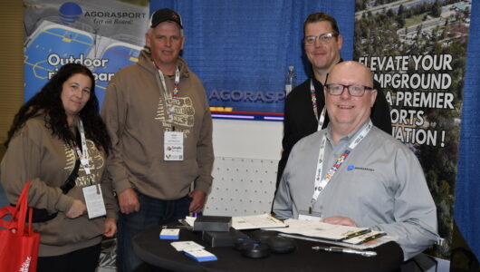 The team from Agorasport were among the 64 exhibitors showing their products and services to CampEx attendees.