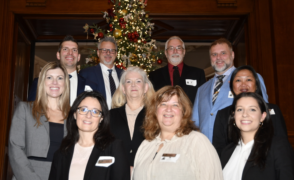 The Ontario Outdoor Hospitality Day team - Back row, left to right: Aaron Langille, John Krohnert, Rob Edwards, and Dean DelMastro, ORVDA; middle row: Natalie Conway, ORVDA; Alexandra Anderson, Camping in Ontario; Ellie Abucay Giammattolo, Canadian Camping and RV Council; front row: Cathy Bonello, Sandra Galego, and Rebecca Cabral of Camping in Ontario.