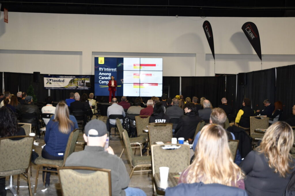 More than 100 camping and RV industry professionals attended Toby O'Rourke's keynote presentation at the Toronto Spring Camping and RV Show.