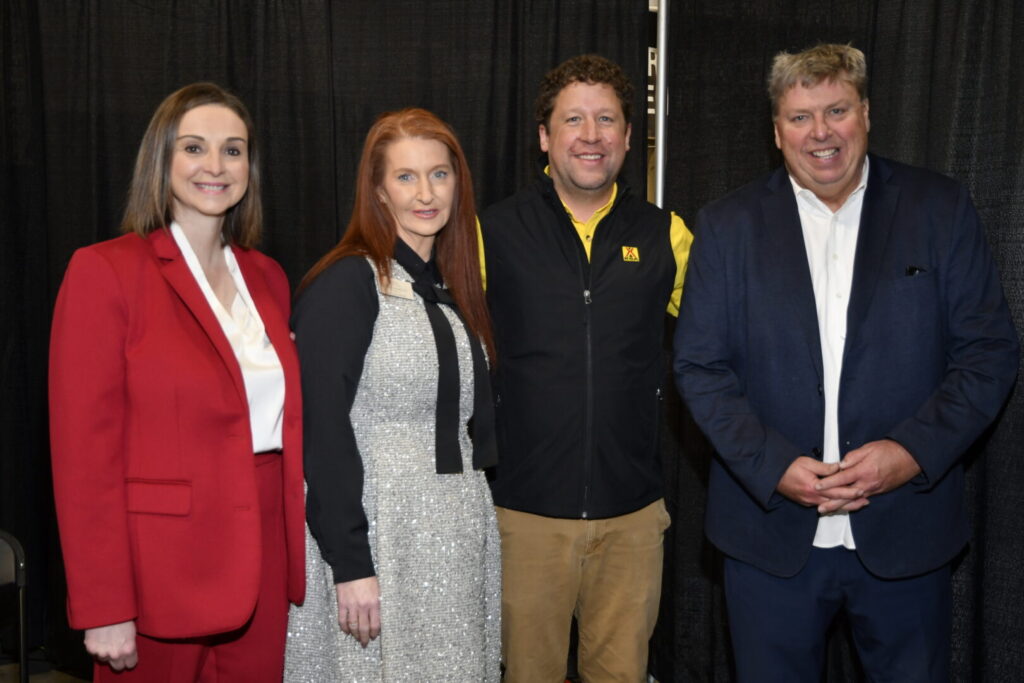 Toby O'Rourke from KOA, Stacey Robinson from RVWA, Matt Stovold from KOA, and Shane Devenish from CRVA at the Toronto Spring Camping and RV Show.