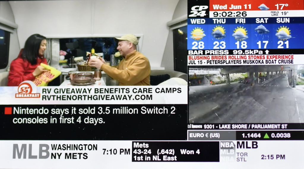 The CP 24 team spent the night camping in the General Coach Citation Reward travel trailer - the grand prize in the CRVA 50th Anniversary "RV The North" giveaway.
