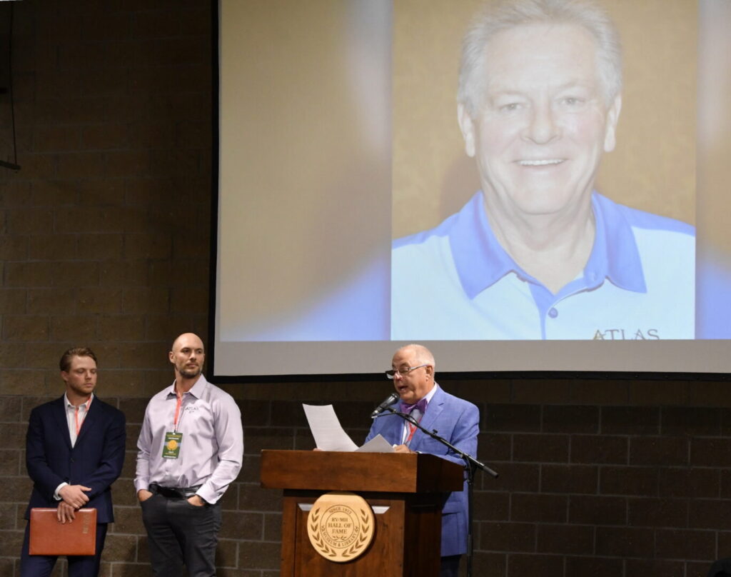RV/MH Hall of Fame Class of 2025 - Gary Sieber acted as master of ceremonies for the induction procedure.