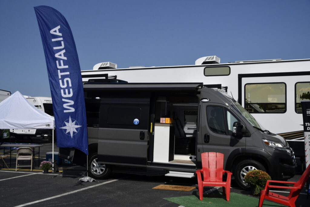 The 2026 Wesfalia van, manufactured in Cambridge, Ontario, is on display at the Hershey RV Show.