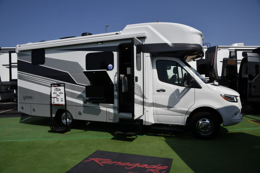 Renegade RV displayed the full line of class C and Super C motorhomes, including this Vienna model, at the Hershey RV Show.