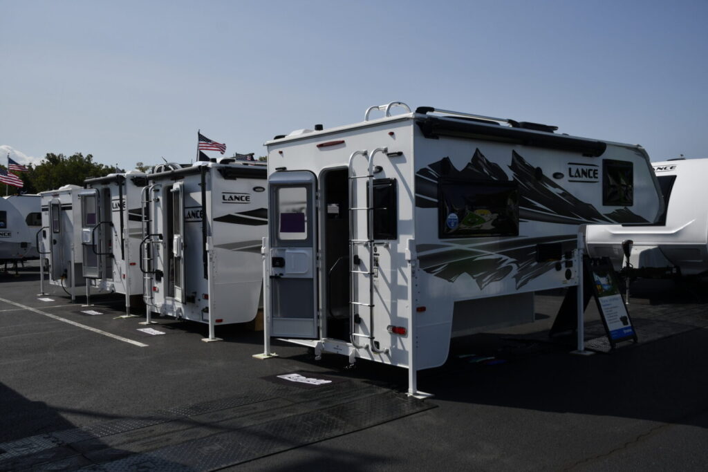 Lance Campers displayed the full line of truck campers and travel trailers at the Hershey RV Show.