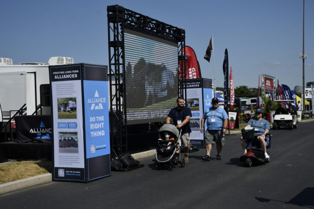 The full range of Alliance RV travel trailers, fifth wheels, and destination trailers are on display in Hershey PA.