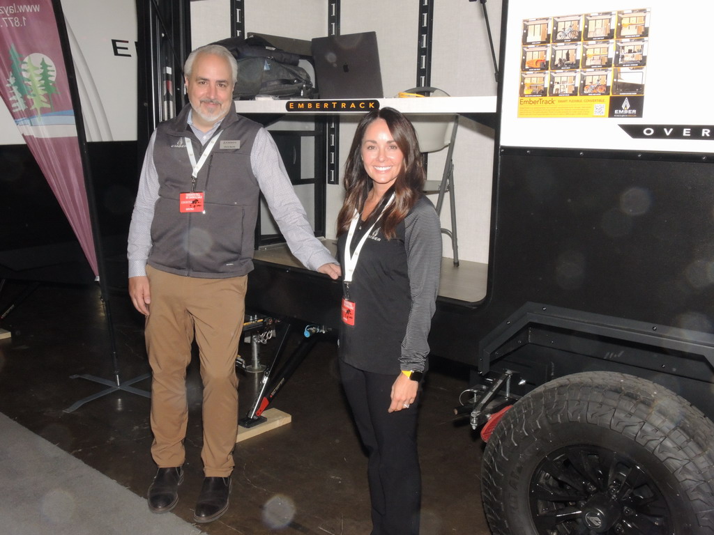 Chris Barth and Ashley Lehman from Ember RV were on hand at the Toronto Fall RV Show to describe the many innovations in the 2026 Ember RV travel trailers.