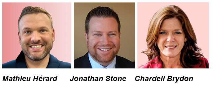 RVDA of Canada Board members - Mathieu Hérard, Jonathan Stone, Chardell Brydon.