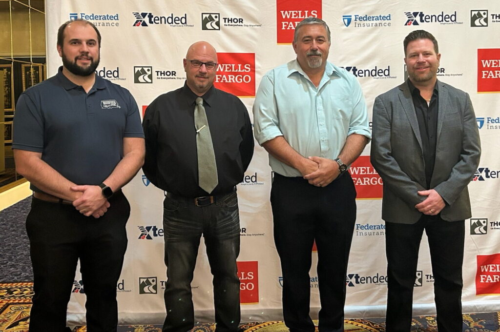 The 2025 Canadian RV Dealer of the Year nominees - left to right: Travis Bromley, Marco Boudreault, Richard Tache, and Jonathan Stone.