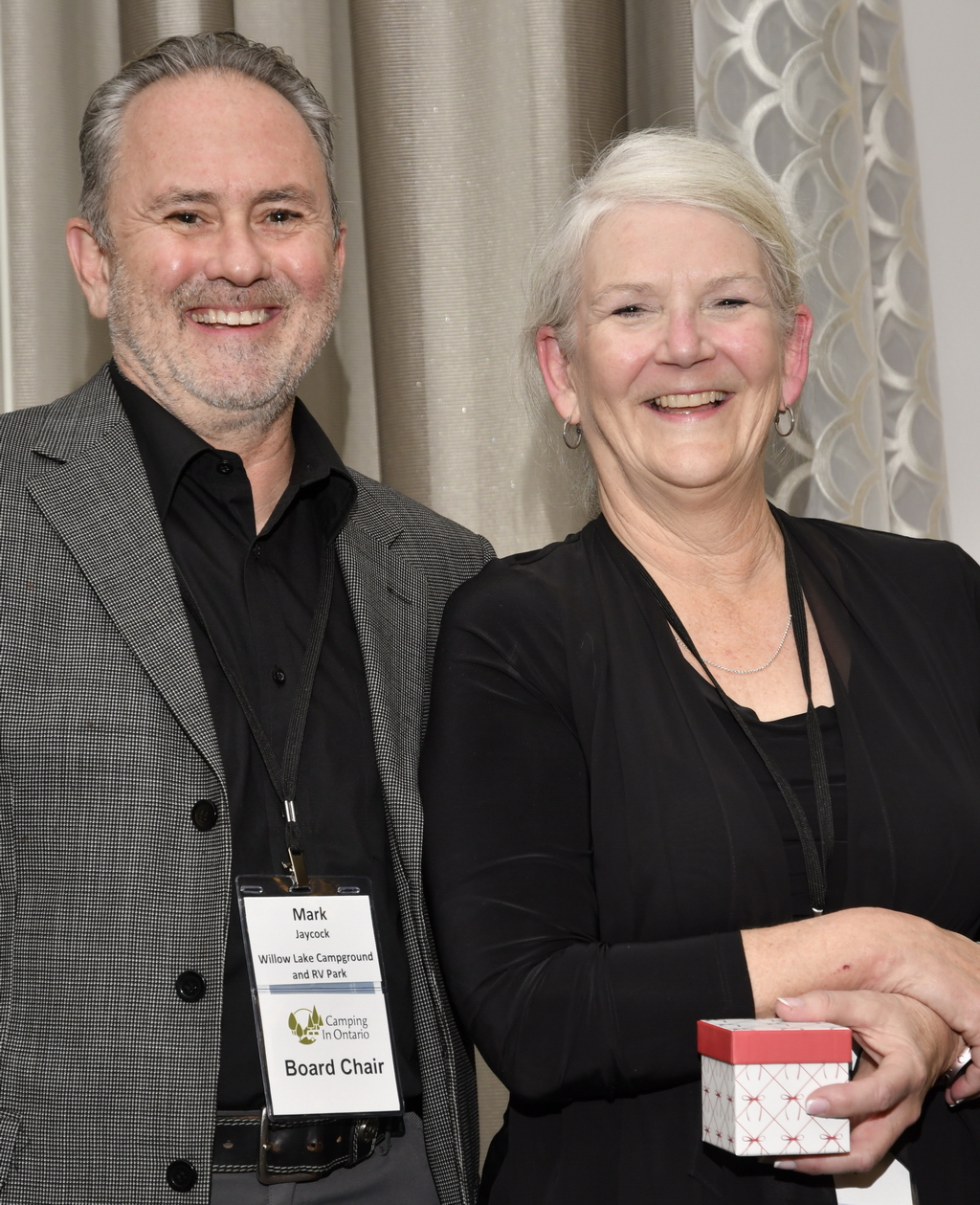 Mark Jaycock and Alexandra Anderson chaired the Camping in Ontario AGM in Kitchener.