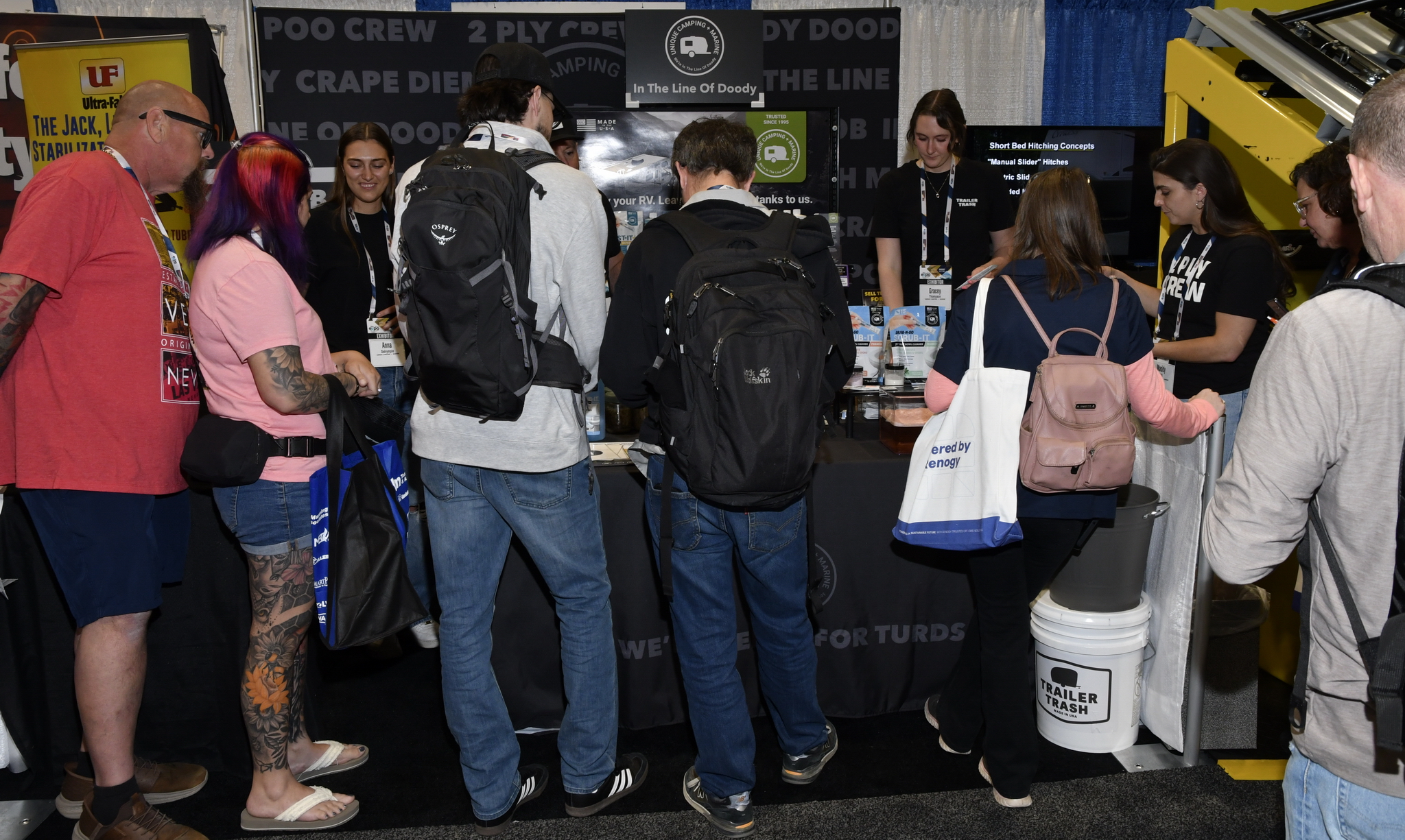 The "Poo Crew" from Unique Marketing and Manufacturing drew large crowds at their booth in the NTP-Stag SeaWide Expo in Orlando.