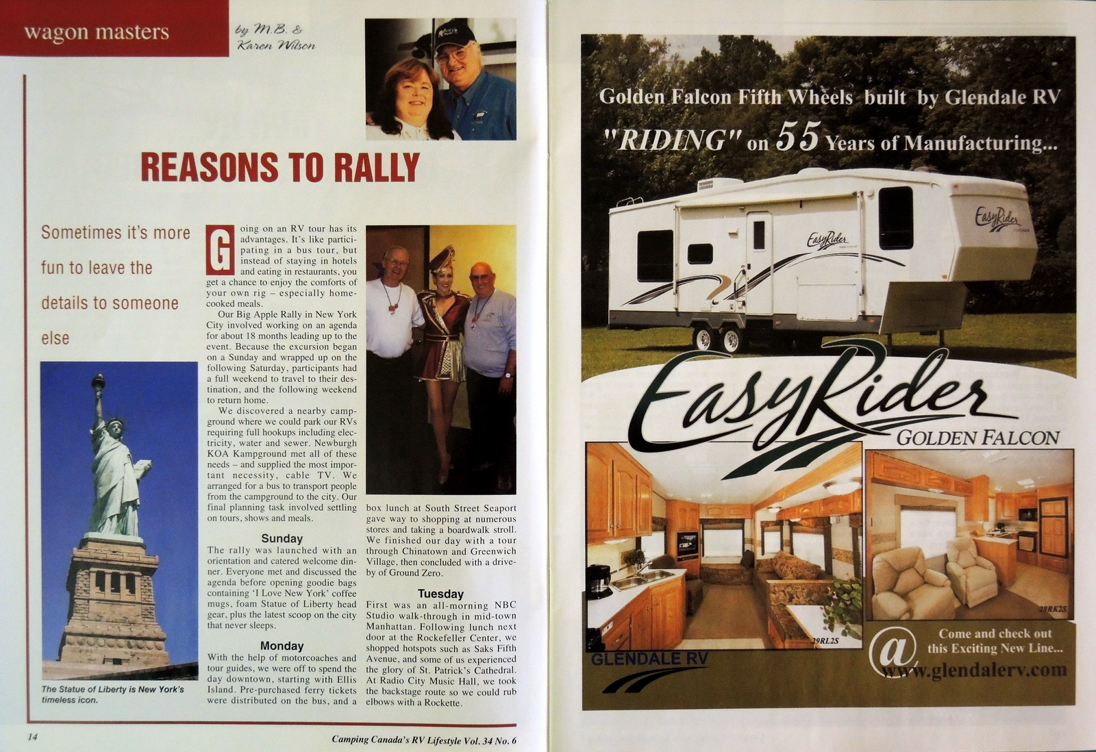 M.B and Karen Wilson, "the Wagon Masters" contributed travel features to RV Lifestyle Magazine for more than 25 years.