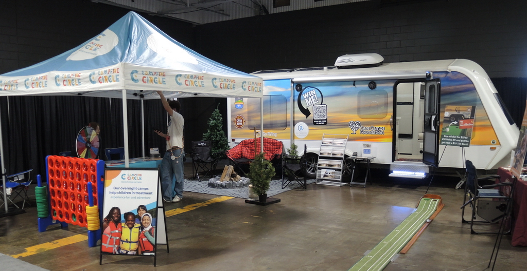 The 50th Anniversary CRVA travel trailer give-away was featured at many RV shows across Canada.