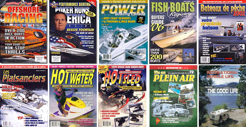 Some of the outdoor recreation magazines from Taylor Publishing Group.