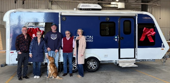 CRVA presented the winners of the 2026 Citation Reward travel trailer, Denise and Mike Magwood of St. Catharines, Ontario, with the keys to their new trailer.
