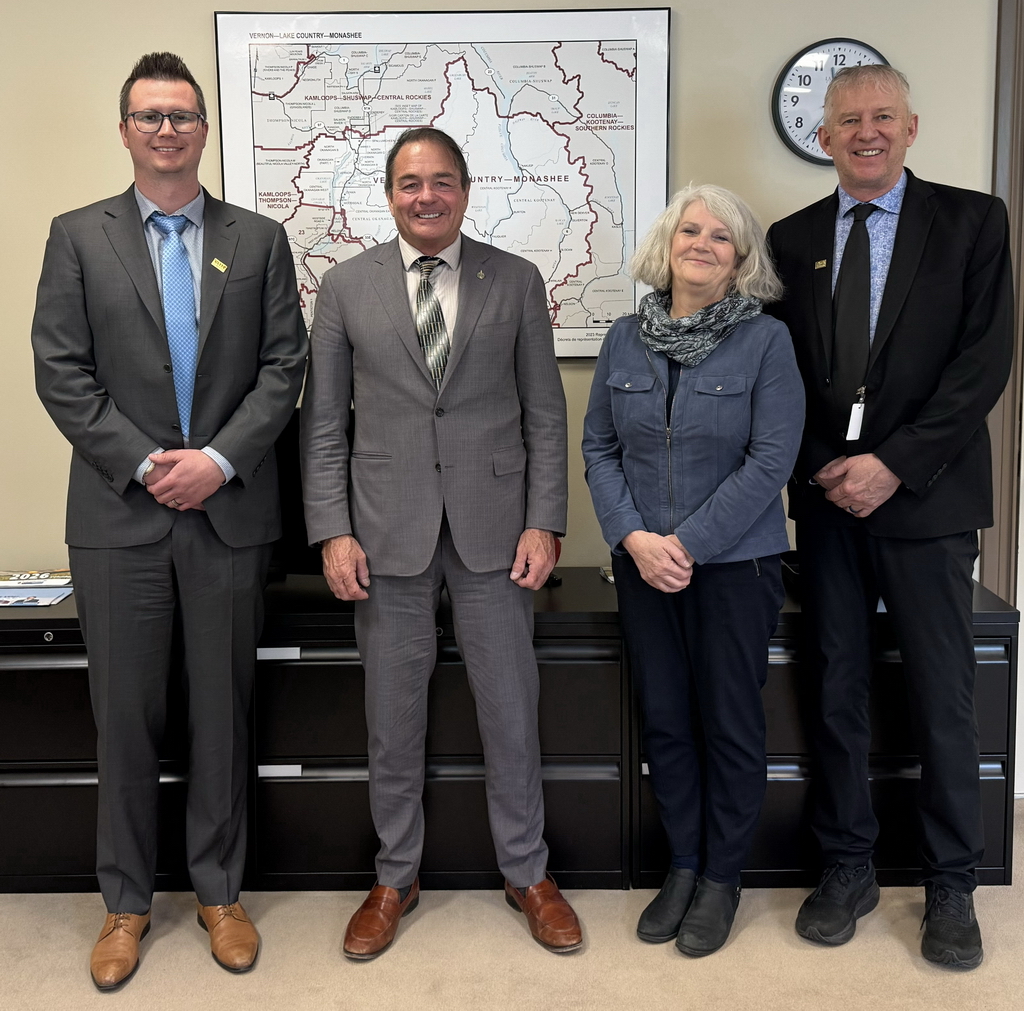 RV Advocacy Day on Parliament Hill. Left to Right: Cole O'Connell, the Honourable Scott Anderson, Conservative MP for Vernon-Lake Country - Monashee BC, Alexandra Anderson, CCRVA.
