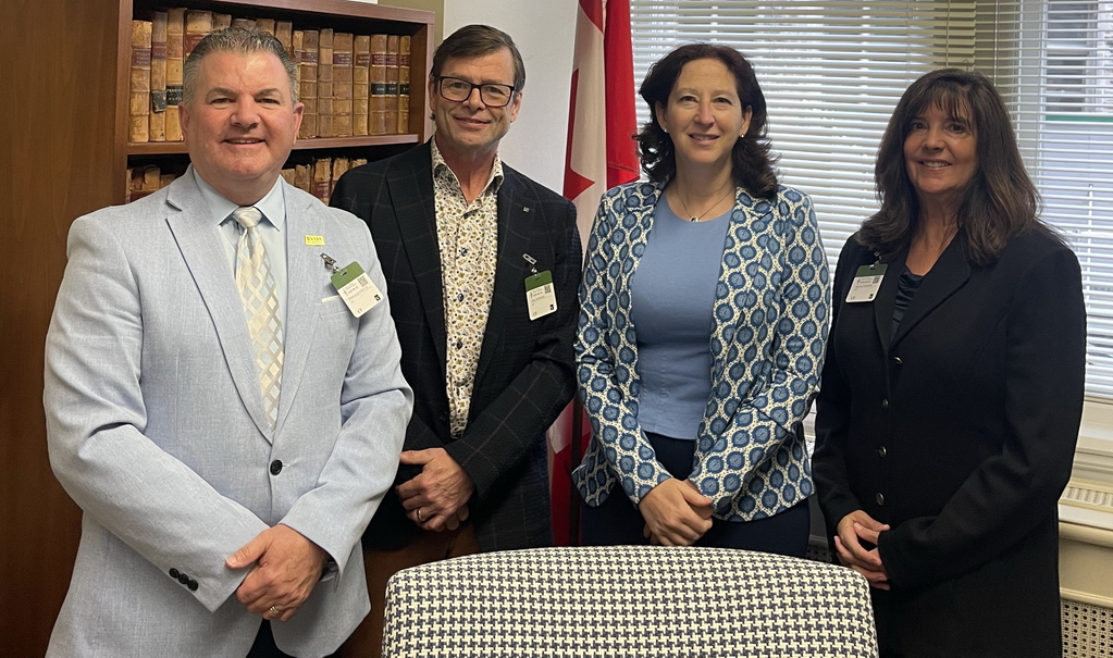 RV Advocacy Day on Parliament Hill. Left to right: Gerry Hrasci, RVDA of Alberta, Jeff Redmond, RVDA of Canada, the Honourable Tamara Kronis, conservative MP for Nanaimo - Ladysmith BC, MJ Wiggins, RVDA of BC.