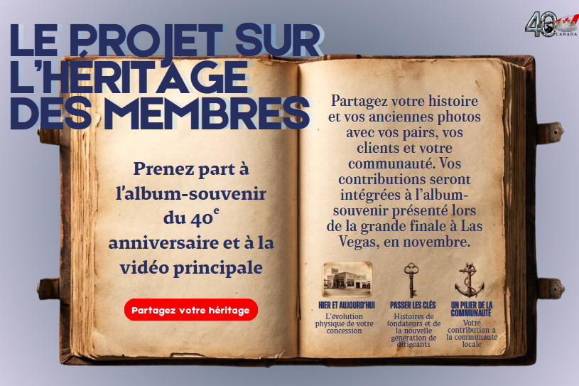 Les histoires et les photos de nos membres du ACVRC seront présentées sur nos plateformes numériques nationales, dans notre album-souvenir du 40e anniversaire ainsi que dans la vidéo officielle, qui sera dévoilée au congrès des concessionnaires de VR à Las Vegas !