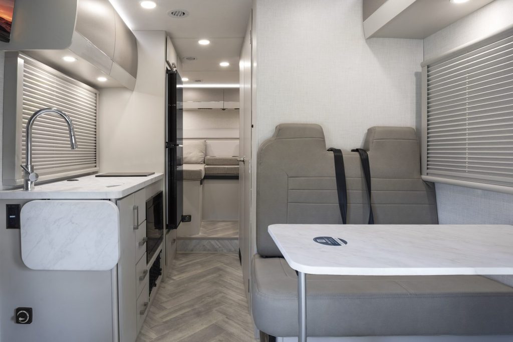 2027 THOR Motor Coach Germini 23XT interior in freshwater pearl and coastal cream.