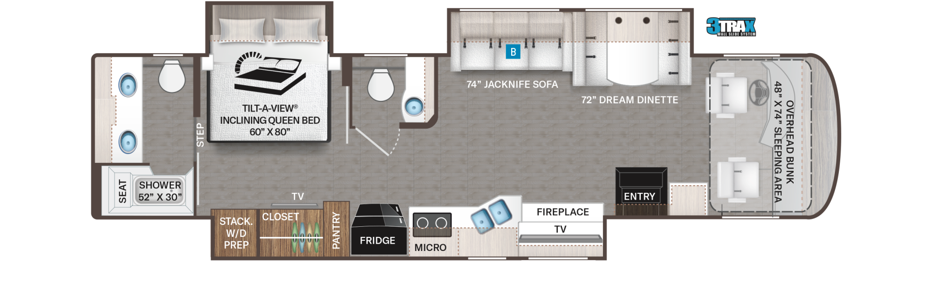2027 Thor Motorcoach Palazzo® 37.5 motorcoach, interior floorplan.