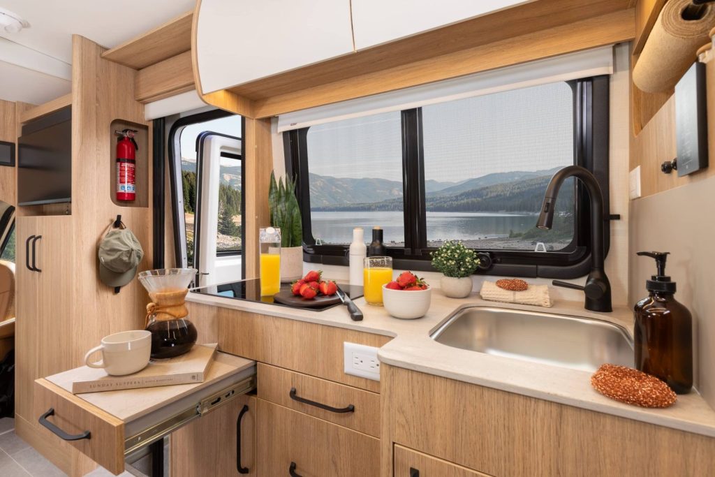 The Leisure Travcel Vans 2027 Wonder FX Wonder FX features a completely redesigned galley with more workspace, more organization, and a cleaner, more contemporary appearance.