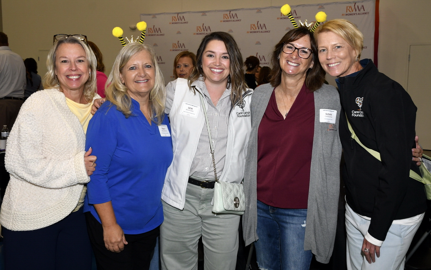 The RVWA Charitable Foundation and the Care Camps Foundation leaders at the RVWA Breakfast - Left to right: Kristen Jones, Tracy Anglemeyer, Lexi Bickford, Susan Carpenter, Jenna Berneck.