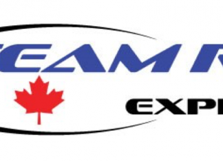 Team RV Express logo featuring a red canadian maple leaf
