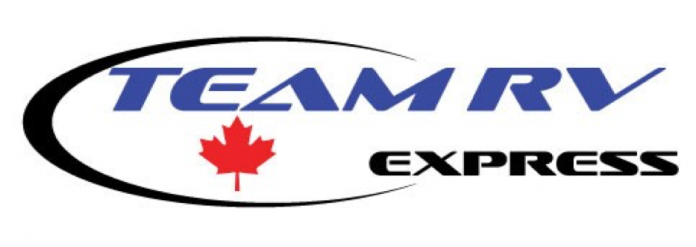 Team RV Express logo featuring a red canadian maple leaf