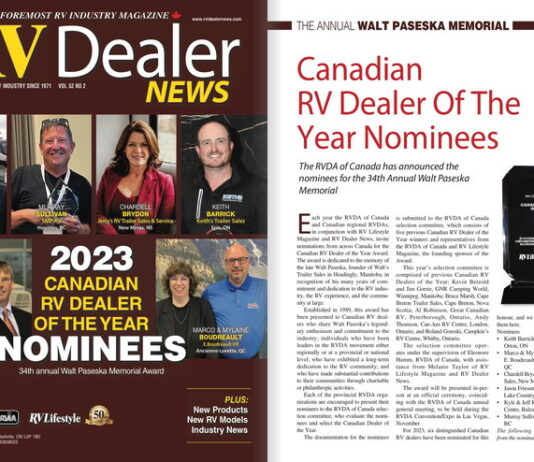Canadian RV Dealer of the Year Nominees - RV Dealer News