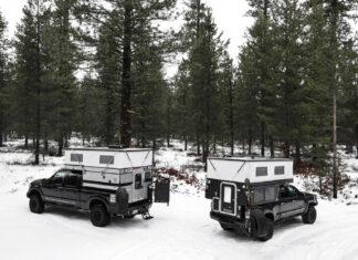 Four Wheel Campers winter camping scene