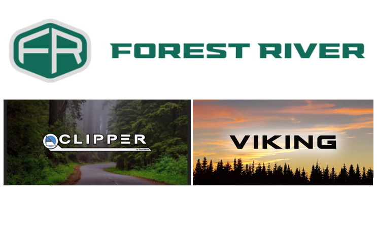 Forest River Inc., Coachmen Clipper, Viking RV logos