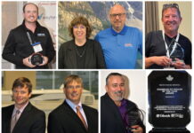 Nominees for the 2024 Canadian RV Dealer of the Year Award: Keith Barrick, Marco & Mylaine Boudreault,Murray Sullivan, Jeff & Kyle Redmond, and Richard Tache.