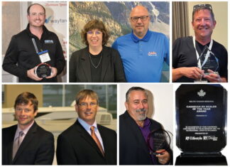 Nominees for the 2024 Canadian RV Dealer of the Year Award: Keith Barrick, Marco & Mylaine Boudreault,Murray Sullivan, Jeff & Kyle Redmond, and Richard Tache.